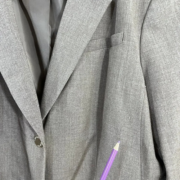 Calvin Klein Taupe Brown Blazer Womens Small Shoulder Pads Professional Business - Picture 6 of 7